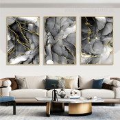 Macula Texture Marble Spots Modern 3 Panel Abstract Set Artwork Photograph Print Canvas Room Wall Molding