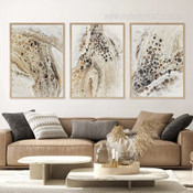 Splash Texture Marbles Abstract Photo Modern 3 Piece Set Canvas Print for Room Wall Art Assortment