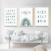 A To Z Alphabet Modern Image Typography 3 Multi Panel Minimalist Set Art Wall Kids Nursery Custom Canvas Print Sets for Room Assortment