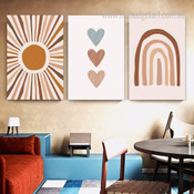 Sun Visible Radiation Landscape Nursery 3 Multi Panel Scandinavian Artwork Set Picture Canvas Prints for Wall Hanging Finery