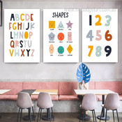 Various Shapes Nursery 3 Piece Geometrical Typography Art Sets Pic Canvas Print for Room Wall Disposition