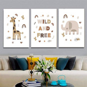 Wild And Free Butterfly Quotes Image 3 Multi Panel Animal Wall Sets Art Kids Nursery Canvas Prints Sets for Room Assortment
