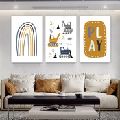 Crawler Crane Landscape Abstract 3 Multi Panel Painting Photograph Nursery Canvas Prints Wall Sets for Room Wall Garnish