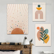 Tortuous Alignments Orb Spots Geometric Cheap 3 Multi Panel Scandinavian Wall Art Photograph Abstract Canvas Print For Room Arrangement