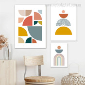 Geometric Shapes Minimalist Abstract Stretched Framed Artwork 3 Piece Wall Art for Room Wall Onlay