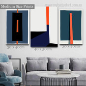Rectangular Speckle Spots Geometrical Modern 3 Multi Panel Painting Set Photograph Abstract Rolled Print on Canvas for Wall Hanging Tracery