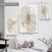 Circular Speckle Lineaments Lines Abstract Geometrical Photograph Modern 3 Piece Set Stretched Canvas Print for Room Wall Art Outfit