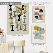 Geometric Pattern Design Scandinavian Abstract Framed Artwork Picture 3 Panel Canvas Prints for Home Decor