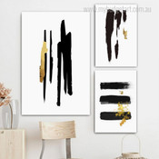 Brush Stroke Modern Abstract Framed Artwork Picture 3 Piece Wall Art for Apartment Decor
