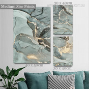 Speckles Marble Pattern Abstract Modern Stretched Photograph 3 Multi Panel Set Art Canvas Print for Room Wall Flourish