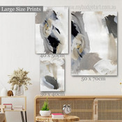 Macula Brush Effect Spots Abstract 3 Panel Set Modern Painting Photograph Canvas Stretched Print Home Wall Adornment