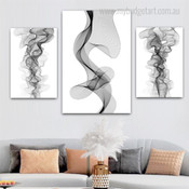 Vapor Trails Abstract Modern Framed Artwork Photo 3 Piece Multi Panel Wall Art for Room Wall Decor