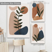 Stains Botanical Abstract Minimalist Boho Framed Artwork Image 3 Piece Canvas Prints for Wall Decoration