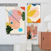 Roundly Maculas Spots Abstract Photograph Modern Rolled Wrapped 3 Multi Piece Set Canvas Print for Room Wall Painting Trimming