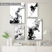 Liquid Diffusion Abstract Modern Framed Artwork Picture 4 Piece Wall Art for Room Adornment