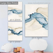 Ink Texture Abstract Watercolor Modern Framed Artwork Picture 3 Piece Canvas Art Prints for Room Wall Assortment