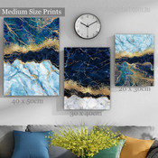 Glittering Marble Abstract Modern Artwork Picture 3 Piece Canvas Prints for Room Wall Adornment