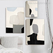 Trendy Brush Strokes Abstract Modern Artwork Image 3 Piece Wall Art for Room Wall Ornament