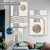 Lineaments Geometric Abstract Boho Minimalist Modern Artwork Picture 3 Piece Canvas Art for Room Wall Decoration