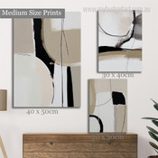 Brush Texture Abstract Modern Artwork Photo 3 Panel Canvas Set for Room Wall Garniture