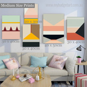 Geometric Triangular Pattern Abstract Modern Colorful Artwork Photo 5 Piece Multi Panel Wall Art for Room Décor