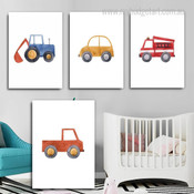 Playthings Kids Modern Watercolor Artwork Picture 4 Piece Canvas Art for Room Wall Adorn