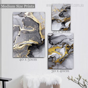 Fluid Marble Design Nordic Abstract Framed Artwork Picture 3 Piece Wall Art Set for Home Adornment