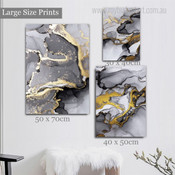 Fluid Marble Design Nordic Abstract Framed Artwork Photo 3 Piece Multi Panel Wall Art for Luxury Living Room