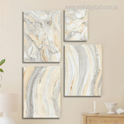 Liquid Marble Texture Minimalist Abstract Modern Framed Artwork Photo 4 Piece Multi Panel Wall Art for Luxury Living Room