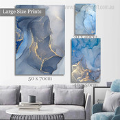 Ink Marble Texture Abstract Modern Artwork Photo 3 Panel Canvas Set for Room Wall Garniture