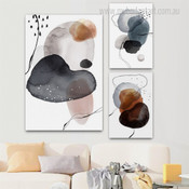 Dapple Stains Abstract Watercolor Modern Artwork Picture 3 Piece Canvas Art for Room Wall Adorn