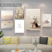 Keep Life Simple Typography Quote Nature Landscape Modern Framed Artwork Picture 5 Panel Canvas Prints for Living Room Decor