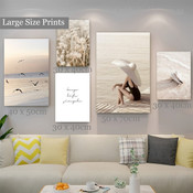 Keep Life Simple Typography Quote Nature Landscape Modern Framed Artwork Picture 5 Piece Canvas Wall Art for Home Decoration