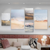 Ocean Aqua Waves Sand Abstract Modern Rolled Photograph 5 Piece Set Canvas Print for Room Wall Artwork Garnish