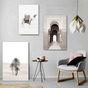 Moroccan Doorway Scandinavian 3 Piece Set Landscape Stretched Canvas Print Photograph for Room Wall Art Garniture