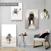 Moroccan Doorway Scandinavian Landscape 3 Multi Panel Painting Set Photograph Rolled Canvas Print for Room Wall Getup