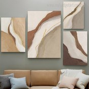 Convoluted Mackles Scandinavian 4 Multi Panel Painting Set Photograph Abstract Print on Canvas for Wall Hanging Adornment