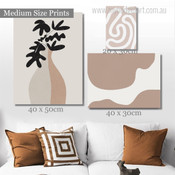 Boho Vase Minimalist Abstract Modern Still Life Artwork Image 3 Piece Wall Art for Room Wall Adornment