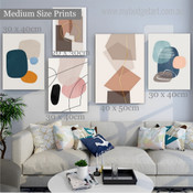 Color Blocks Minimalist Geometric Abstract Modern Artwork Picture 5 Piece Canvas Art for Room Wall Decor