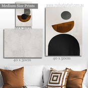 Semi And Full Spheres Modern Abstract Rolled Photograph 3 Piece Set Modern Canvas Print for Room Wall Artwork Outfit