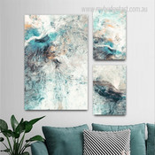 Colorific Marble Pattern Abstract Modern Artwork Photo 3 Panel Canvas Set for Room Wall Spruce