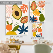 Avocado And Other Fruits Modern Photograph Botanical 3 Piece Set Canvas Print Wall Hanging Artwork Onlay