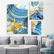 Golden Speckles Marble Modern 3 Multi Panel Painting Set Photograph Abstract Print on Canvas for Wall Hanging Adornment