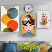 Varied Floret Dona Hands Leaves Floral Stretched Abstract Modern Photograph 3 Piece Set Canvas Print Art for Room Wall Hanging Getup