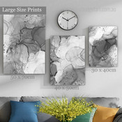 Grey Speckles Abstract Photograph Rolled Wrapped 3 Multi Piece Modern Set Canvas Print for Room Wall Painting Onlay