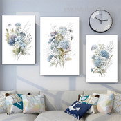 Blossom Leafage Leaves Watercolor Floral Photograph 3 Piece Set Stretched Artwork Canvas Print for Room Wall Garnish