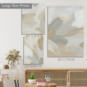 Motley Patches Abstract Modern Stretched Photograph 3 Piece Set Canvas Print for Room Wall Art Assortment