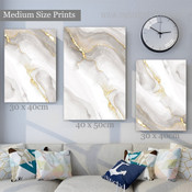 Gold And Grey Flaws Marble Spots Female Modern 3 Multi Panel Abstract Painting Set Photograph Rolled Canvas Print for Room Wall Finery