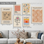 Matisse Picasso Spots Floral Abstract Rolled Photograph 6 Piece Set Floral Canvas Print for Room Wall Artwork Outfit