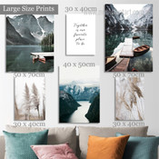 Our Favorite Place Lake Landscape Quotes Photograph Modern 6 Piece Set Wrapped Rolled Canvas Print Wall Hanging Artwork Arrangement